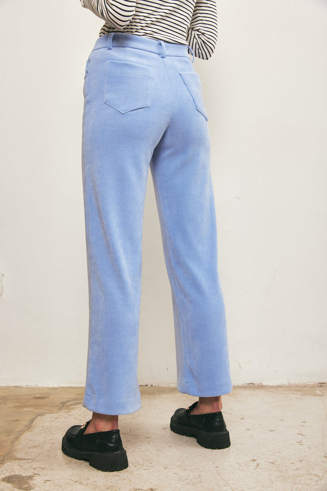 מכנסי קורדרוי מתרחבים תכלת