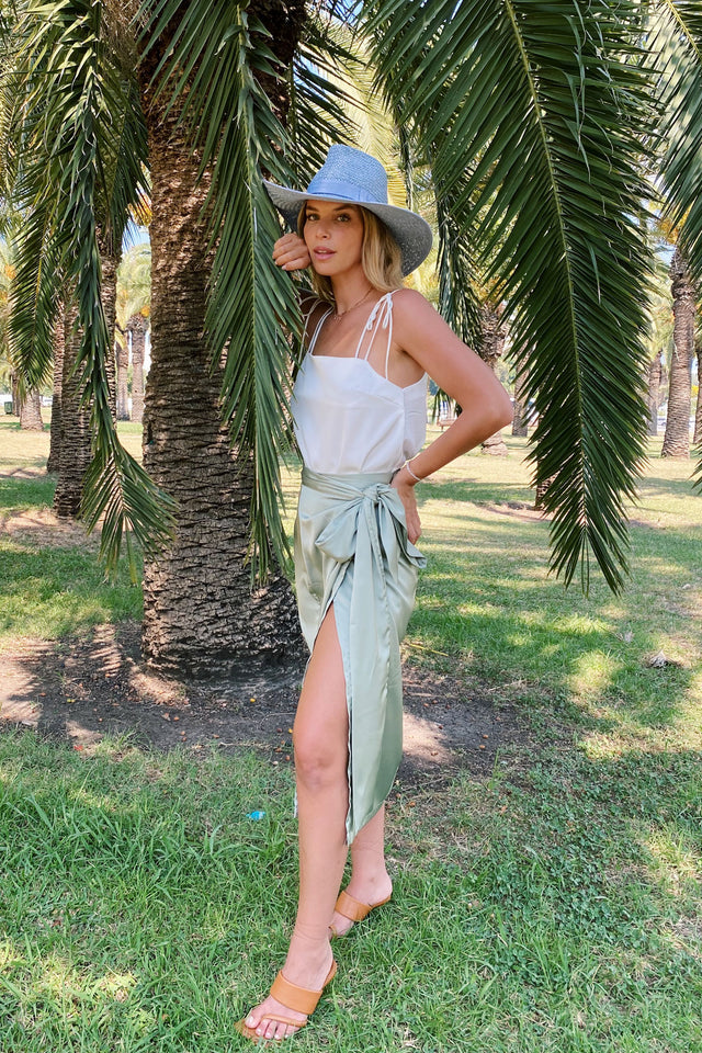 חצאית מעטפת מיאגי מידי מנטה