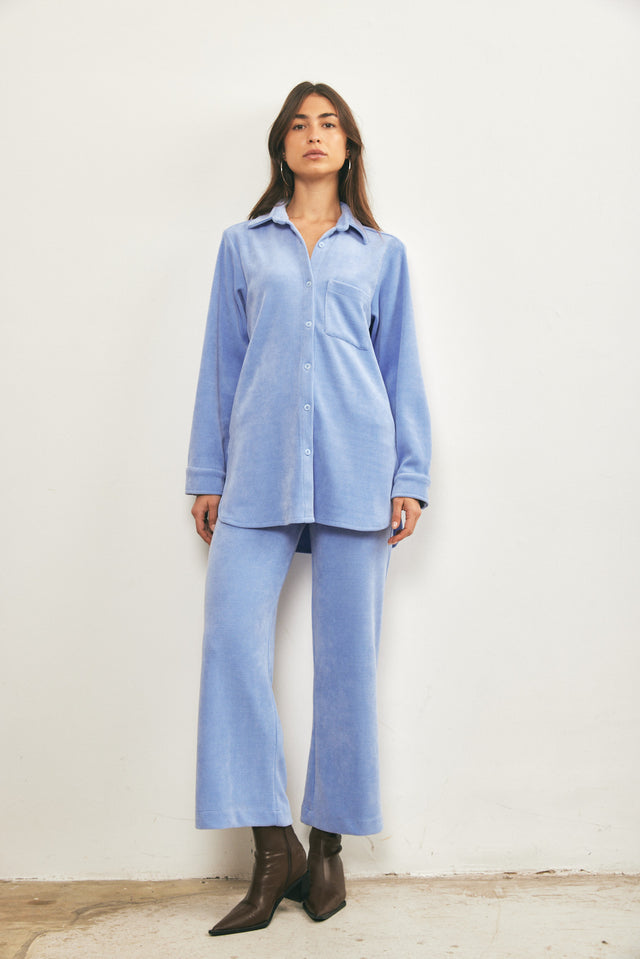 מכנסי קורדרוי מתרחבים תכלת