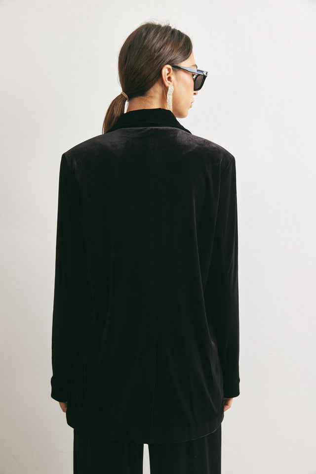 ז'קט בלייזר קטיפה שחור