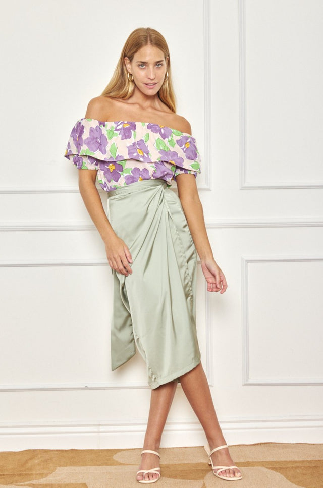 חצאית מעטפת מיאגי מידי מנטה