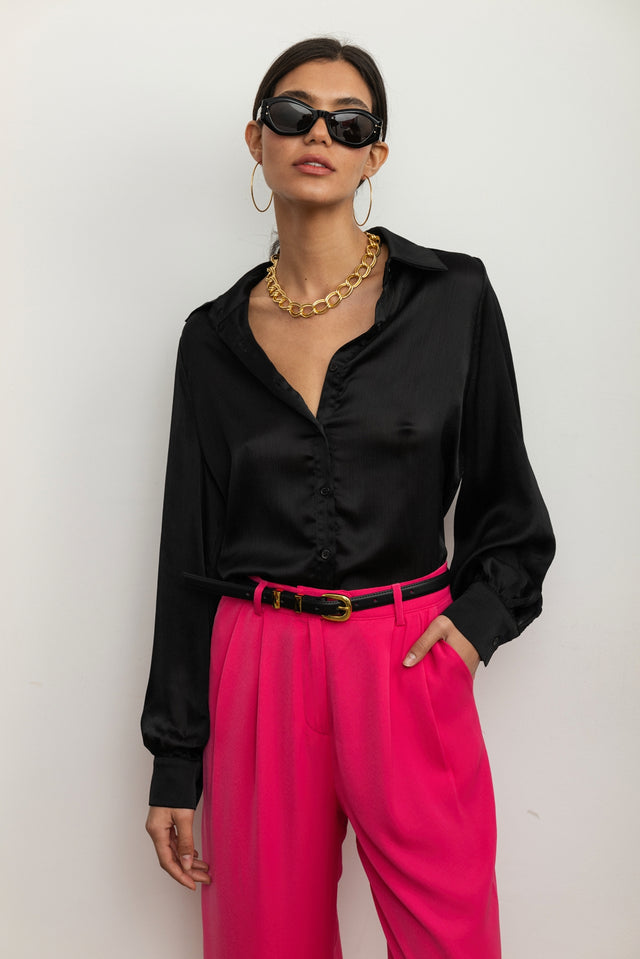 מכנסיים מחוייטים מתרחבים קוסמו ורודים