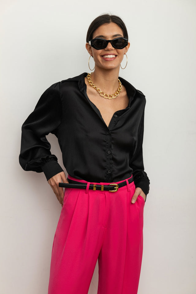 מכנסיים מחוייטים מתרחבים קוסמו ורודים