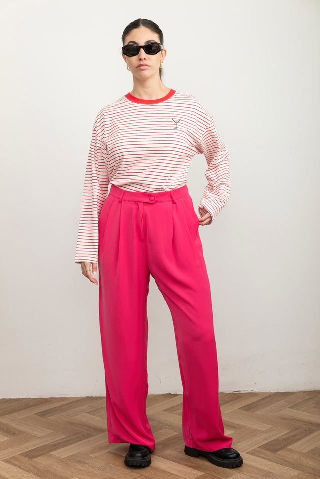 מכנסיים מחוייטים מתרחבים קוסמו ורודים