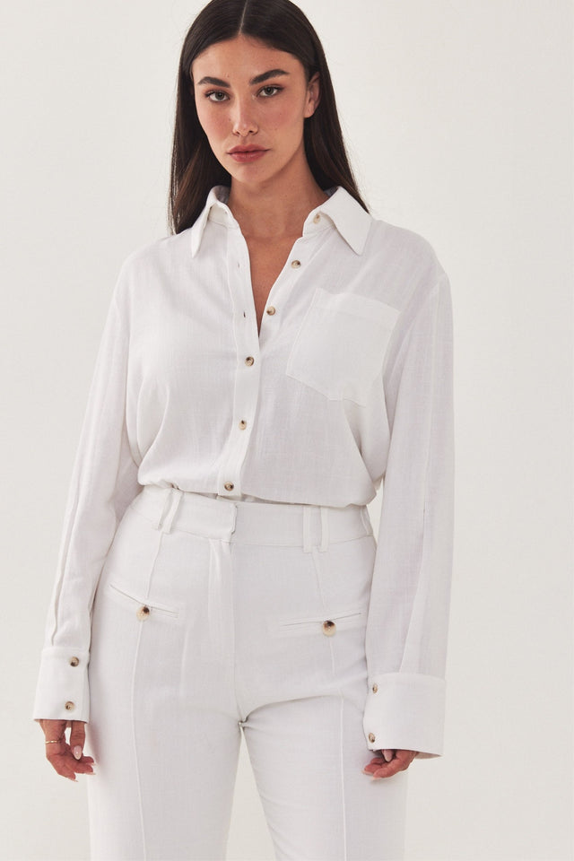 חולצה מכופתרת HOLIDAY לבנה