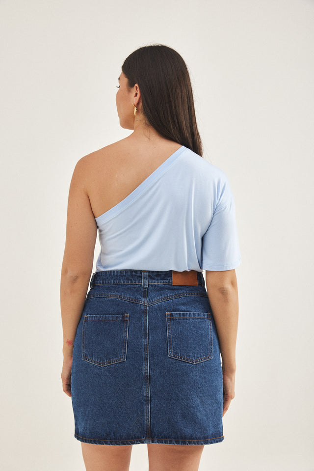 חצאית מיני ג'ינס כחול