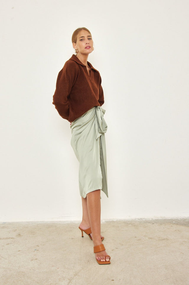 חצאית מעטפת מיאגי מידי מנטה