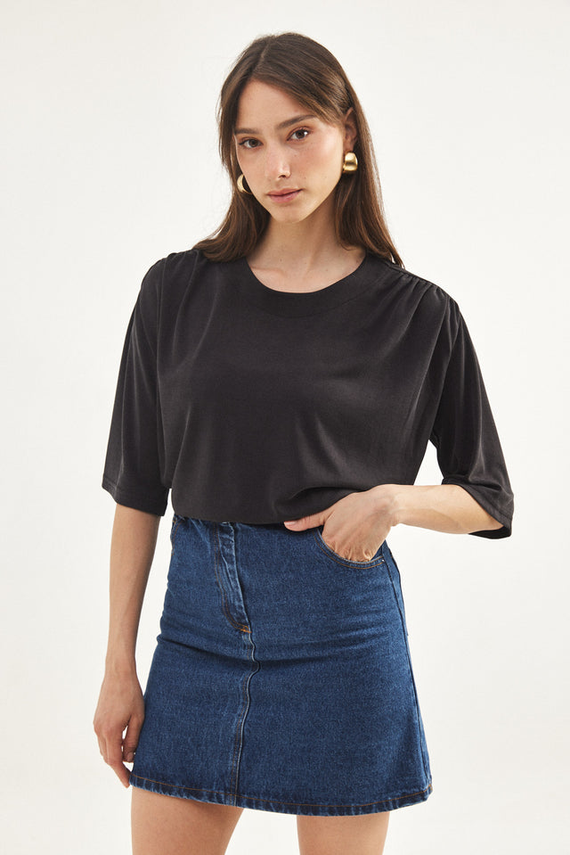 חצאית מיני ג'ינס כחול