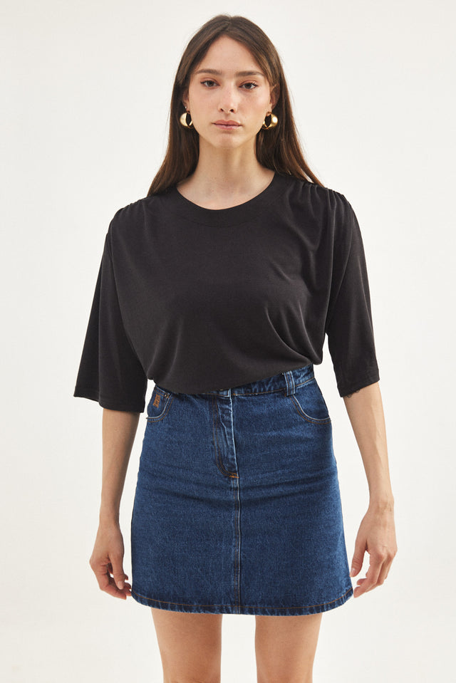 חצאית מיני ג'ינס כחול