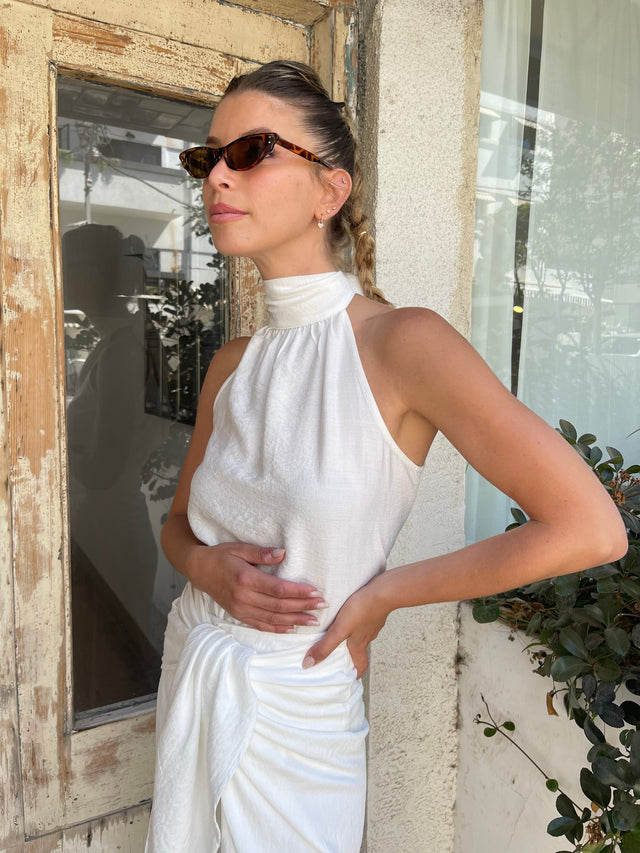 גופיית קולר סיסיל לבנה