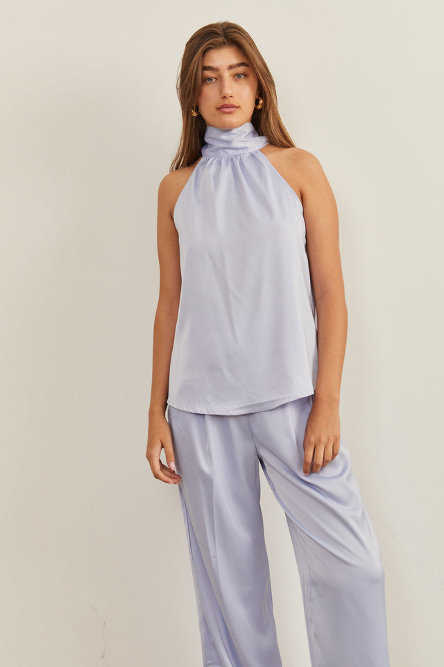 גופיית קולר סיקרט סאטן תכלת