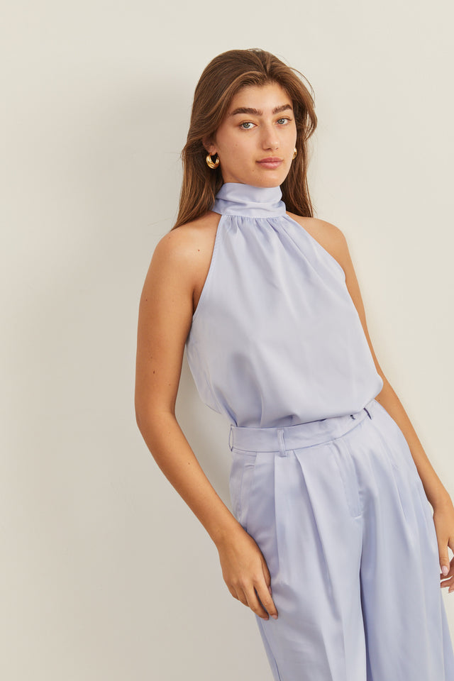 גופיית קולר סיקרט סאטן תכלת