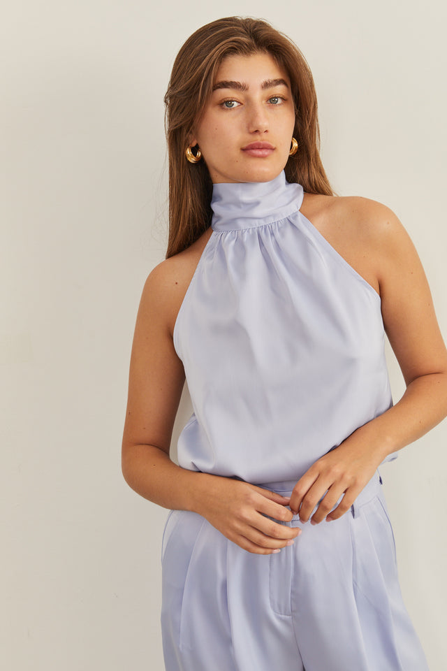 גופיית קולר סיקרט סאטן תכלת