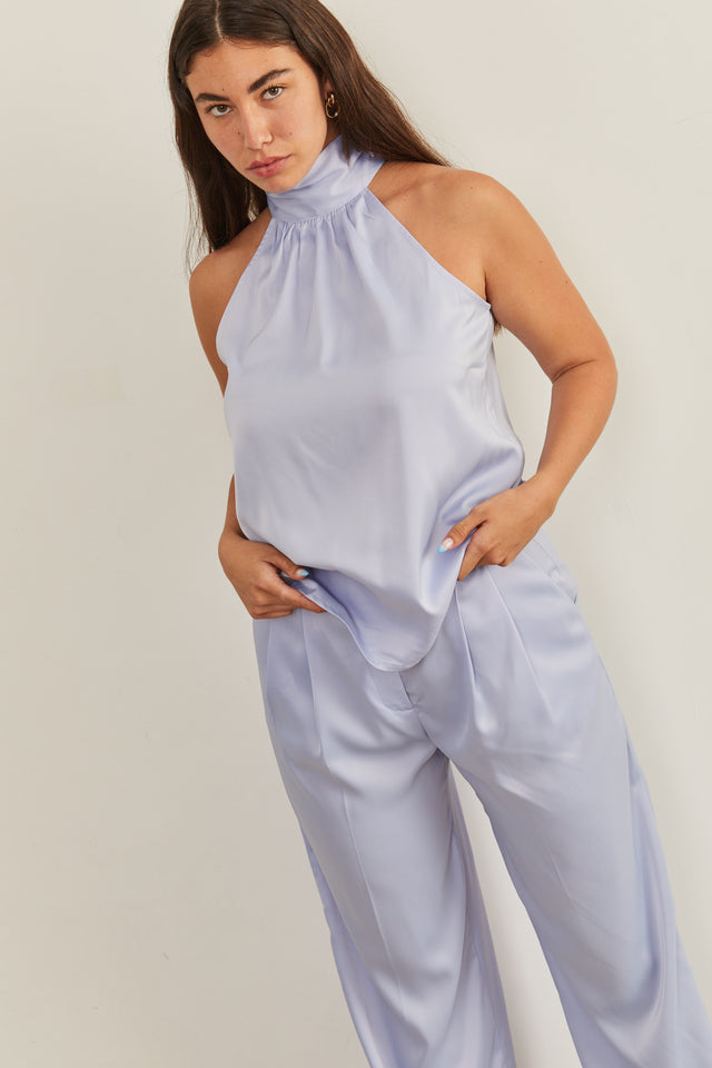 גופיית קולר סיקרט סאטן תכלת