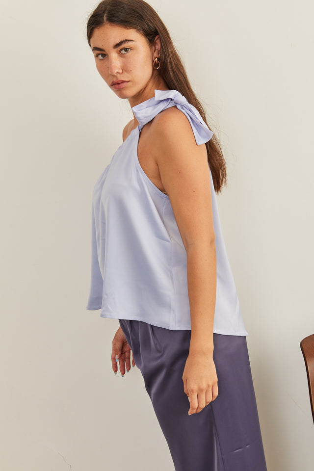 גופיית וואן שולדר אלואיז סאטן תכלת