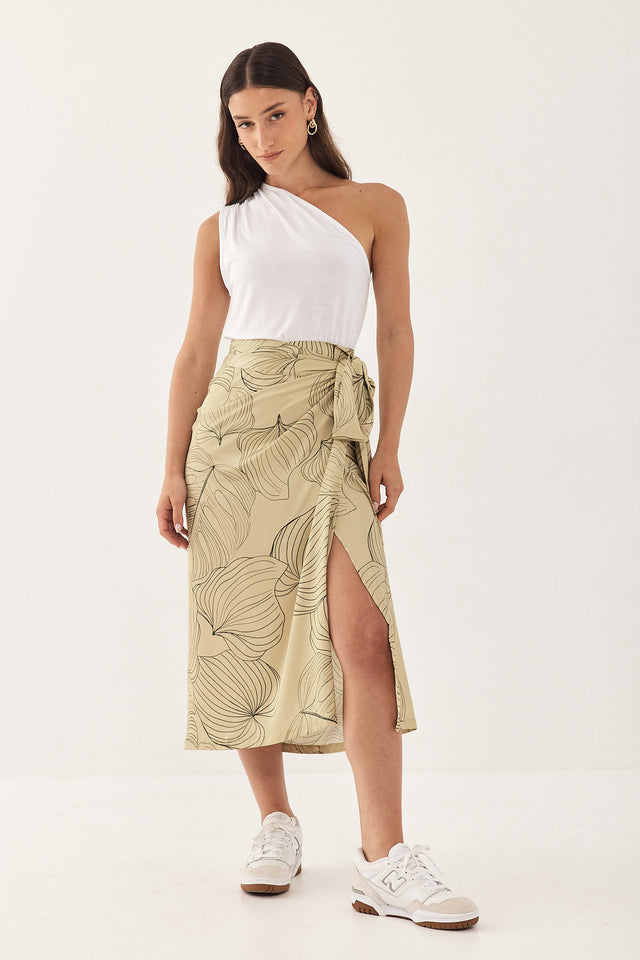 גופיית כתף אחת טרי לבנה