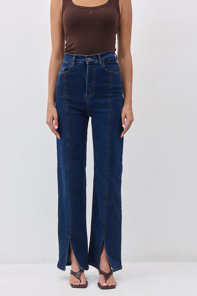 מכנסי ג'ינס גולדי שליץ אמצעי כחול כהה