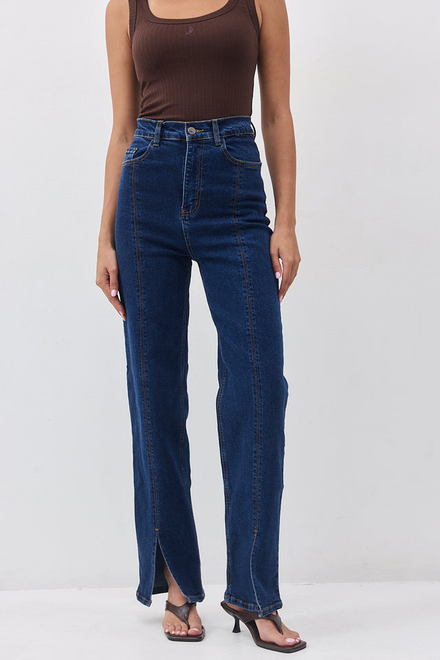 מכנסי ג'ינס גולדי שליץ אמצעי כחול כהה