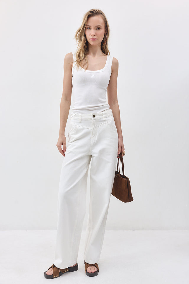 מכנסי ג'ינס ברנדי לבן