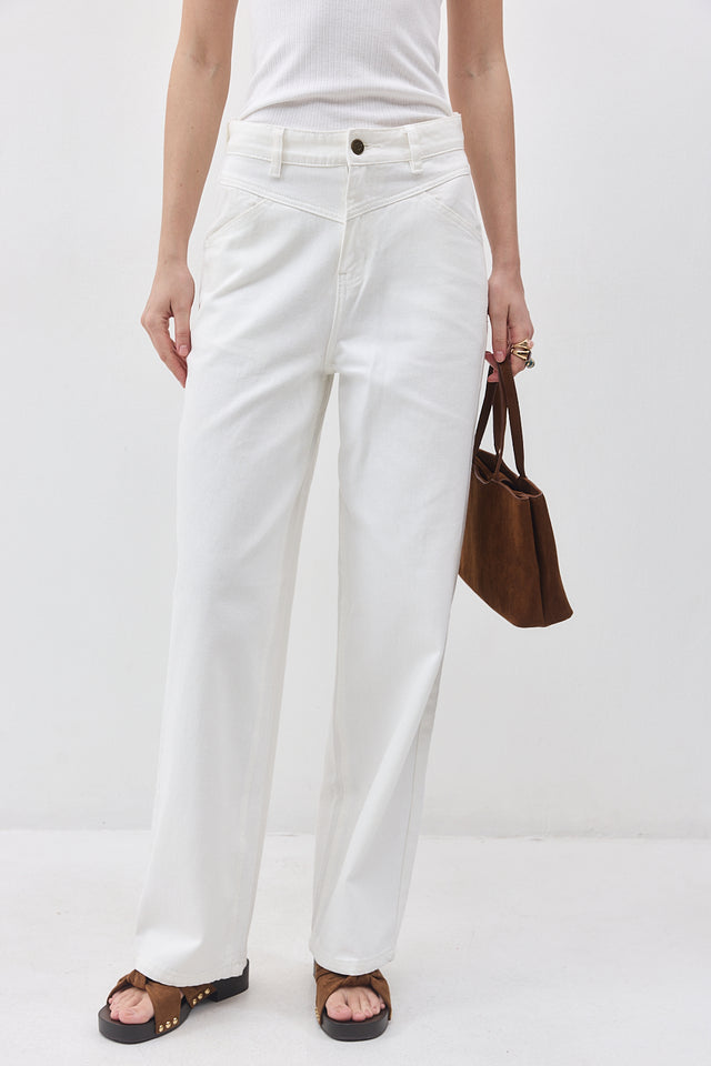 מכנסי ג'ינס ברנדי לבן