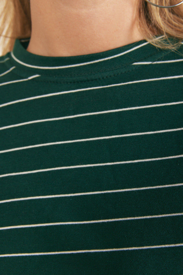 חולצת מנדי אוברסייז פרנצ' טרי ירוק פסים