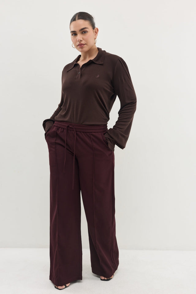 חולצת באן פולו שרוולים תפוחים שחורה