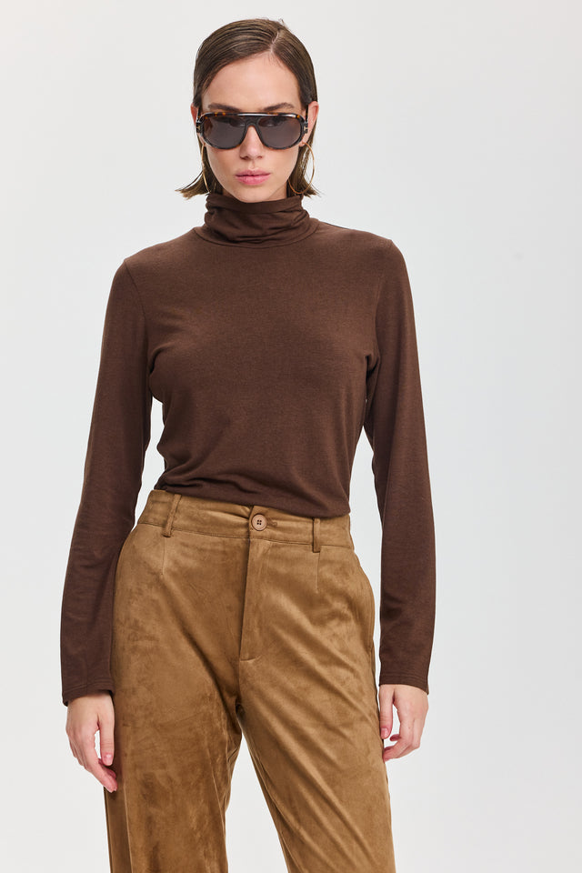 חולצת מיסו גולף חום שוקולד