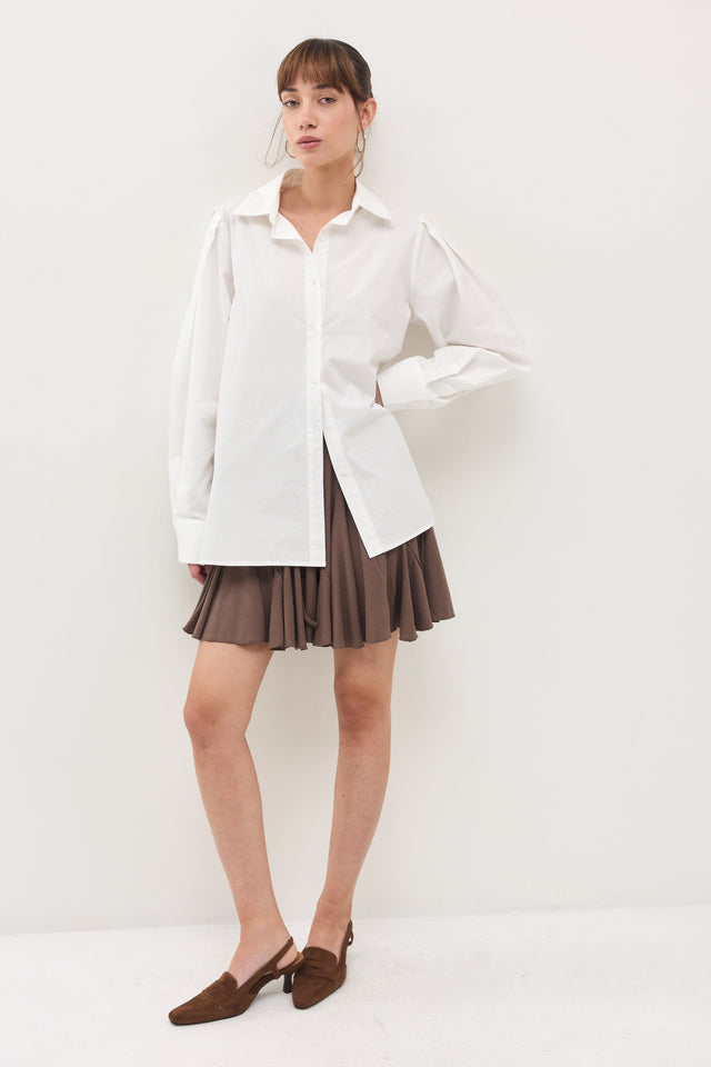 חצאית קקאו ריב A חום טראפל