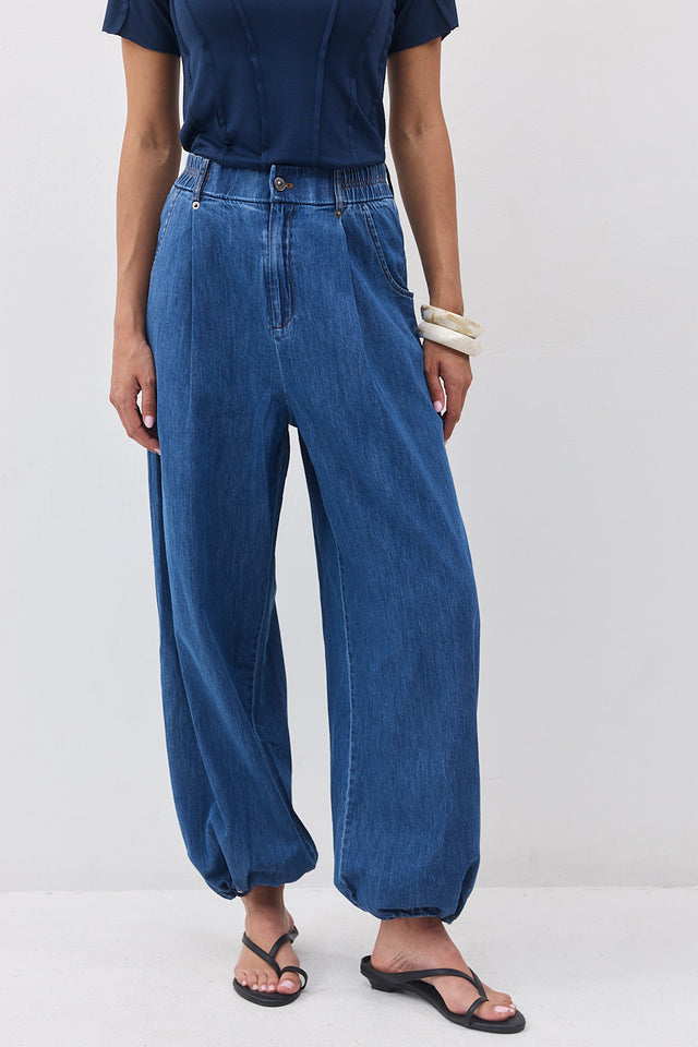 מכנסי קראמבל מתרחבים גינס כחול כהה