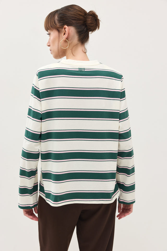 חולצת ספייסי כריות נשלפות פסים ירוק בקבוק