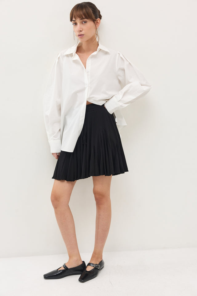 חצאית קקאו ריב A שחורה