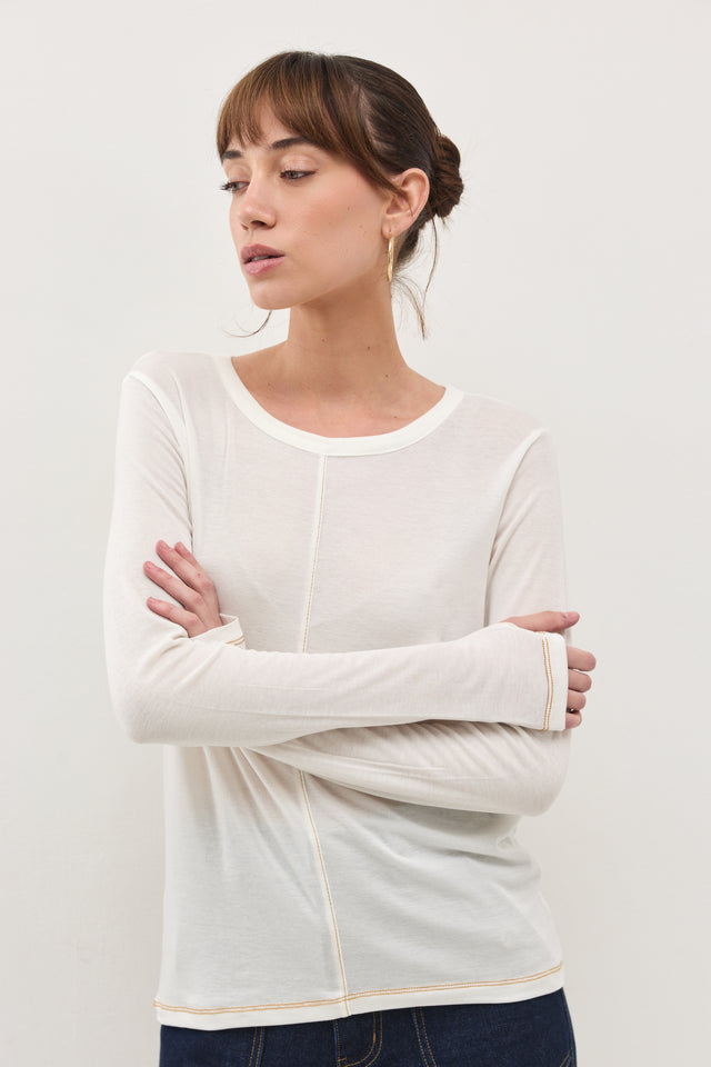 חולצת דונאטס תיפורים לבן