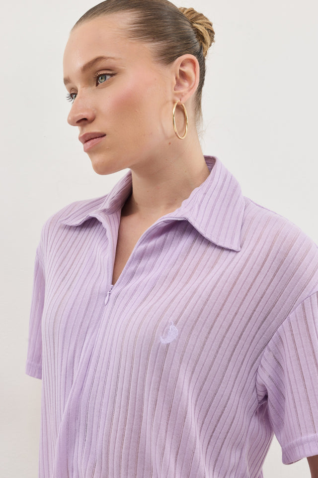 חולצת זיפר וונט ספייסי סגול לילך