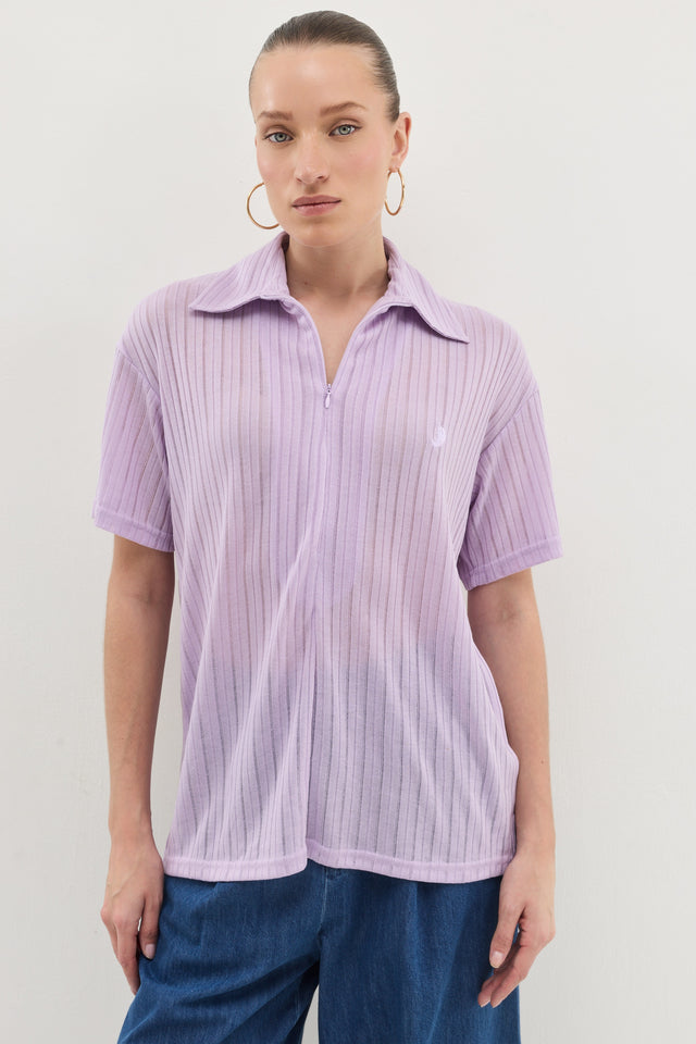 חולצת זיפר וונט ספייסי סגול לילך