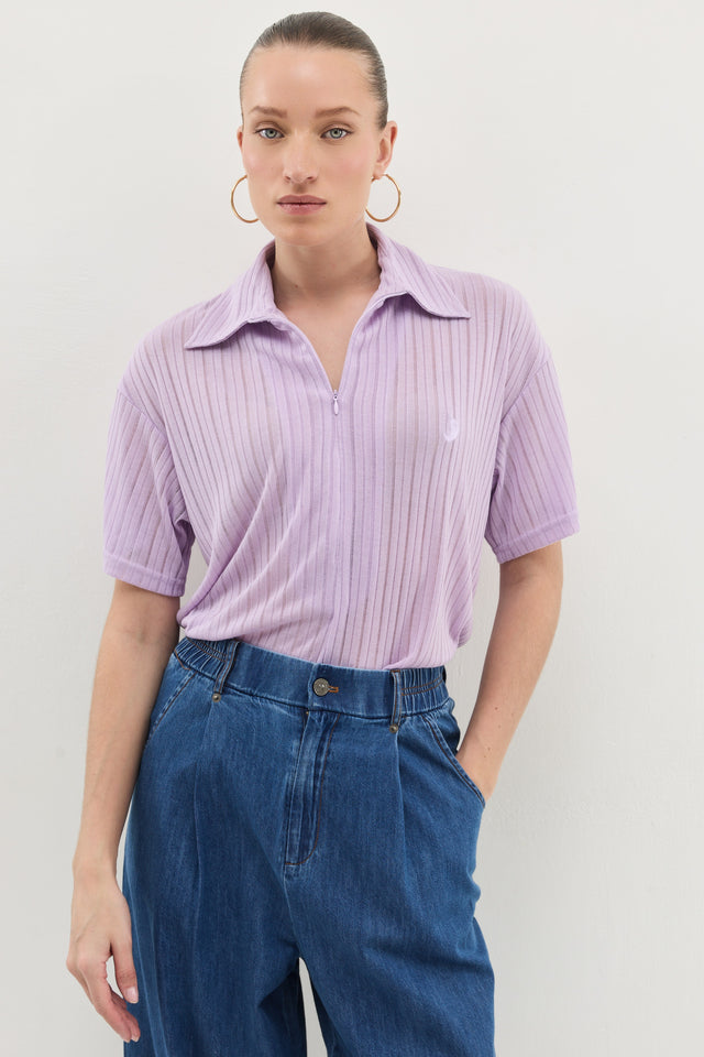 חולצת זיפר וונט ספייסי סגול לילך