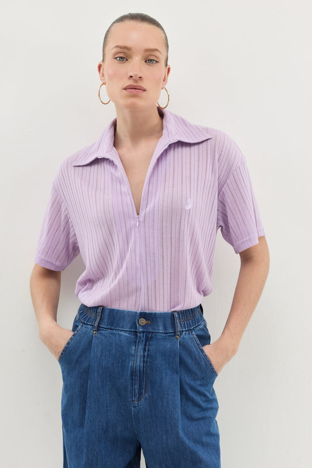 חולצת זיפר וונט ספייסי סגול לילך