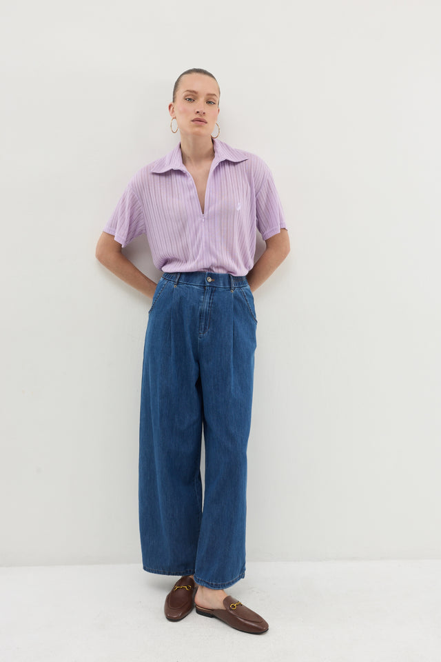 חולצת זיפר וונט ספייסי סגול לילך