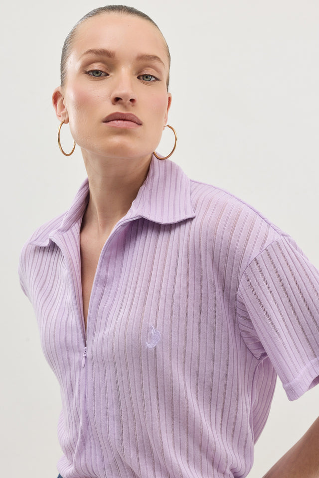 חולצת זיפר וונט ספייסי סגול לילך