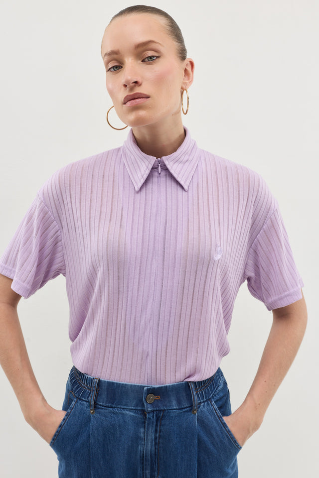 חולצת זיפר וונט ספייסי סגול לילך