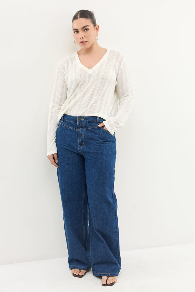 מכנסי ג'ינס ברנדי כחול כהה