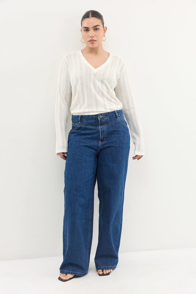 מכנסי ג'ינס ברנדי כחול כהה