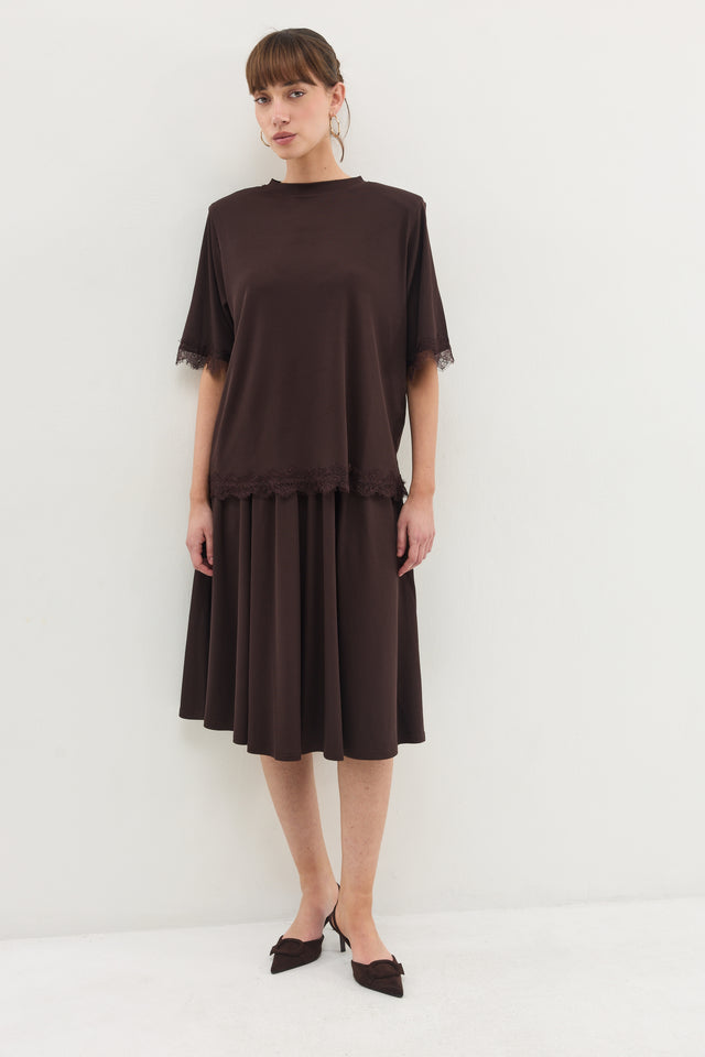 חצאית ספיריט ריב מידי חומה