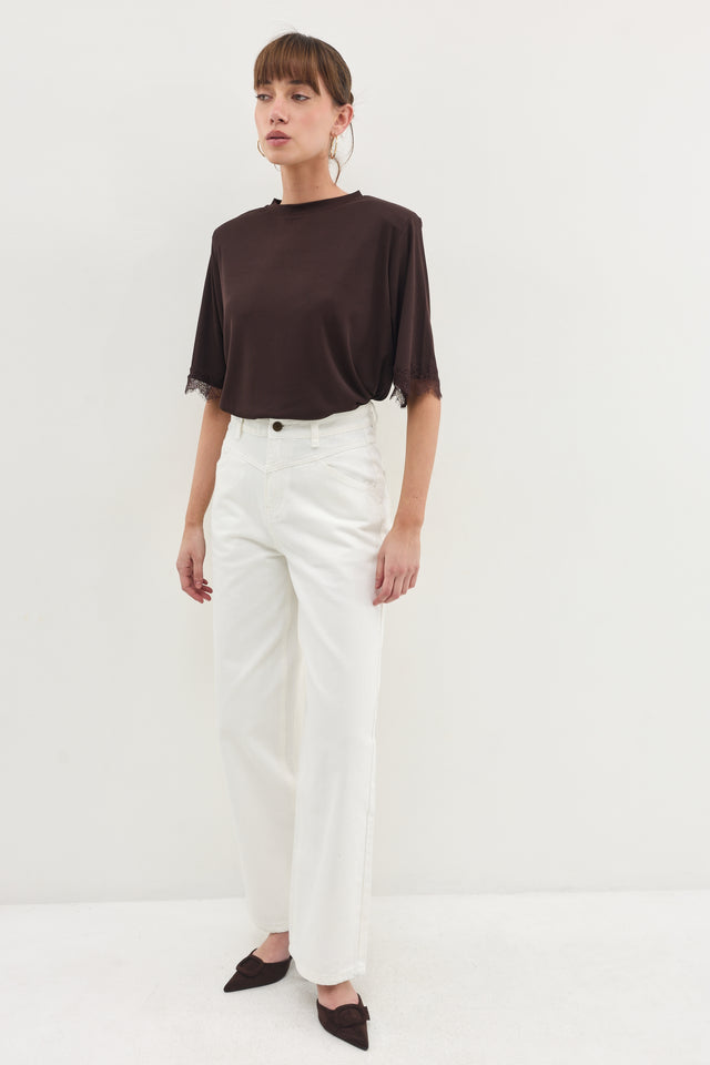 מכנסי ג'ינס ברנדי לבן