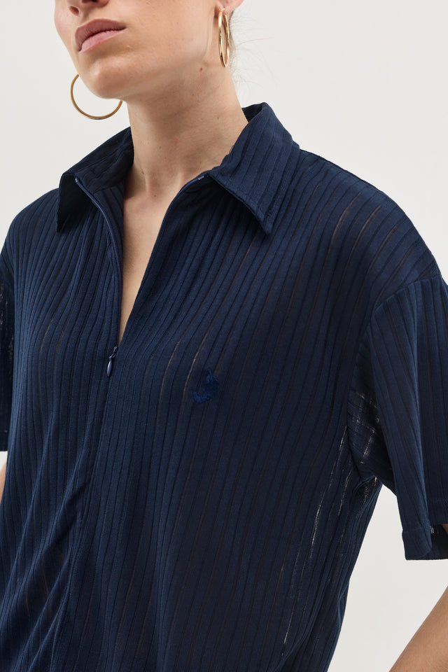 חולצת זיפר וונט ספייסי נייבי