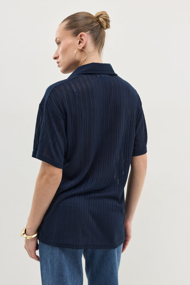 חולצת זיפר וונט ספייסי נייבי