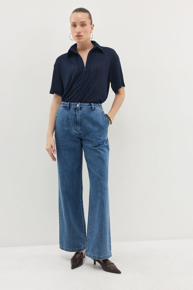 חולצת זיפר וונט ספייסי נייבי