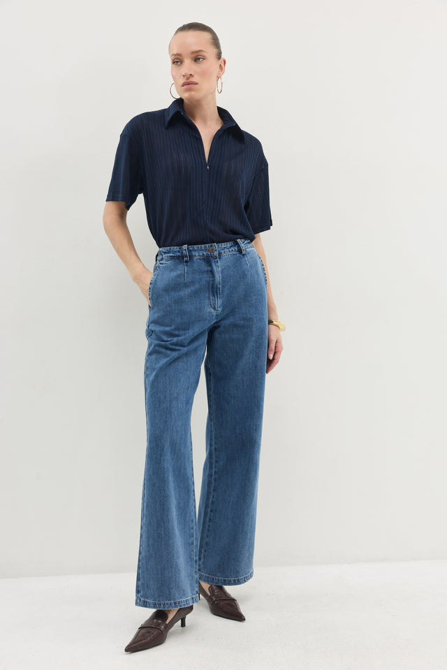 חולצת זיפר וונט ספייסי נייבי