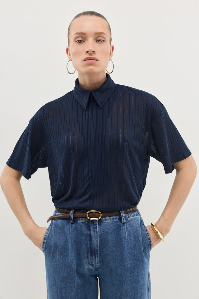 חולצת זיפר וונט ספייסי נייבי