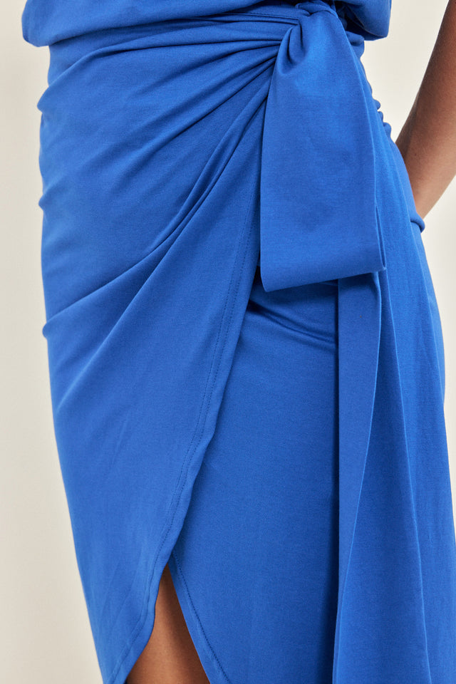 חצאית מעטפת ברד אנד באטר כחולה