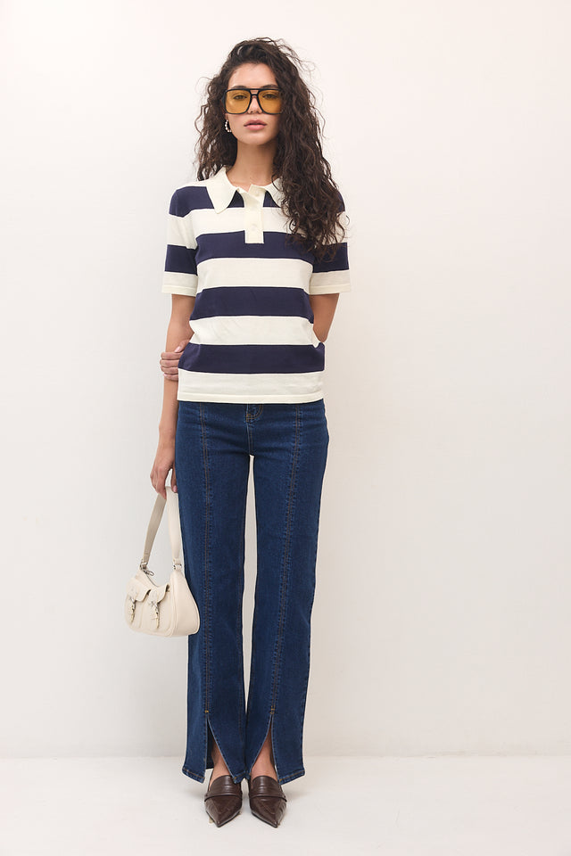 מכנסי ג'ינס גולדי שליץ אמצעי כחול כהה